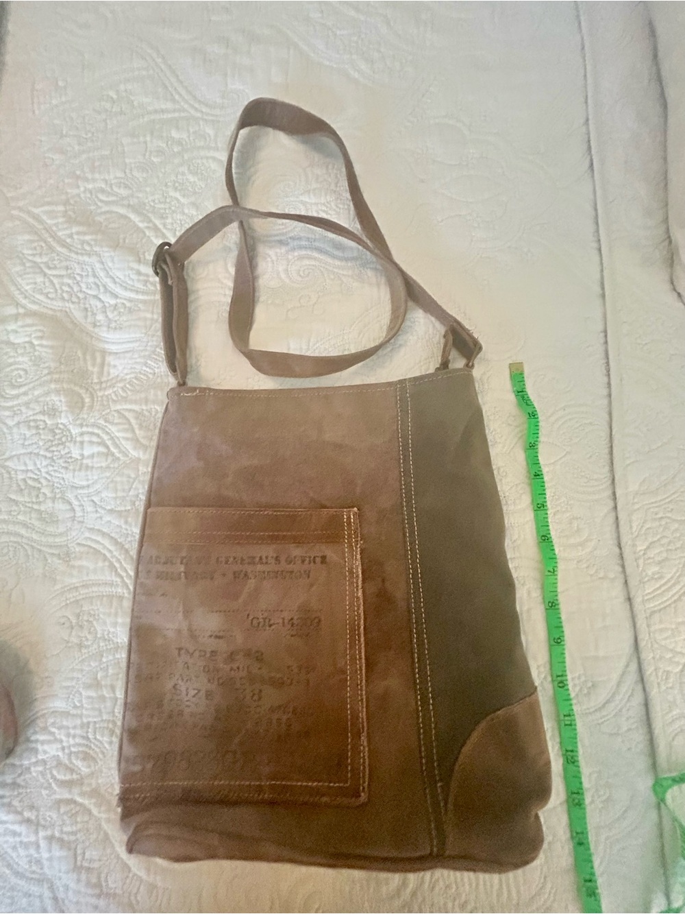 Classic Brown Canvas Crossbody Bag